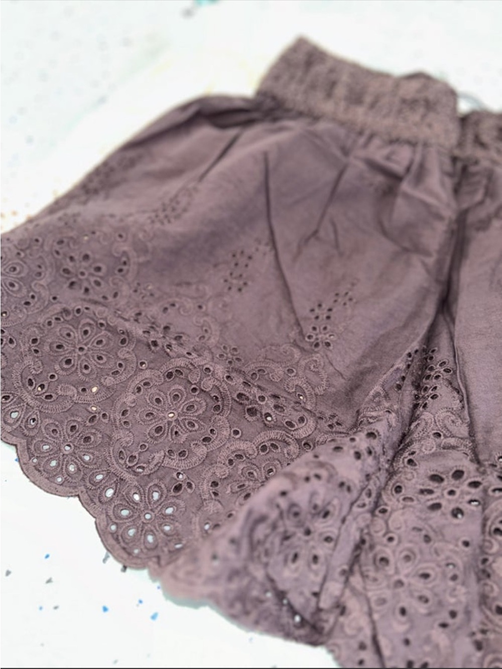 NWT JADED GYPSY Under Wraps HTF Scalloped Eyelet Shorts 100% cotton black L / XL